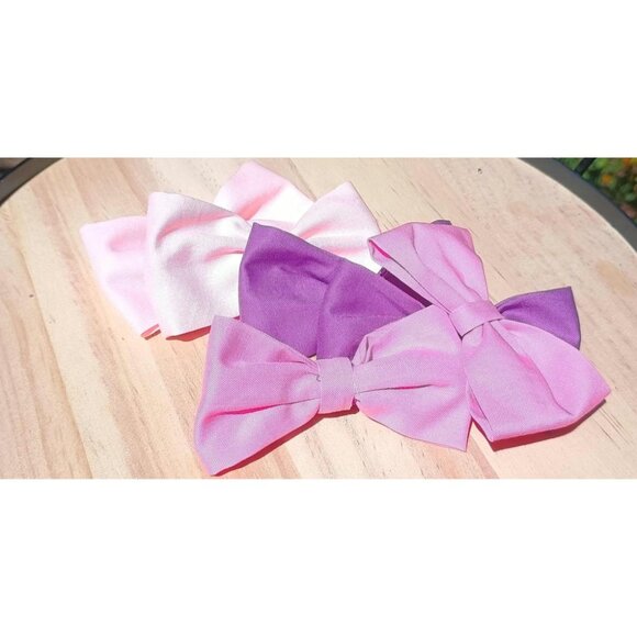 Double Dog Bows for  Headbands or collar, Pink & Purple Girly Bow Set, Puppy Hai - Picture 8 of 10